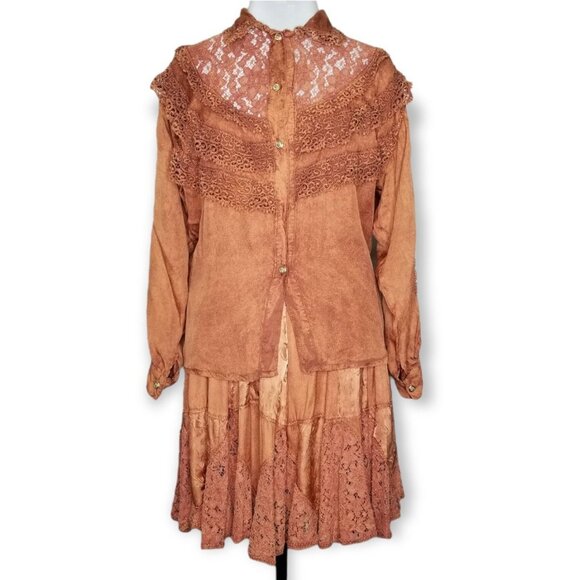 VTG Cache S Set Patchwork Lace Prairie Cottage Western Boho Cowgirl Festival - Picture 2 of 13